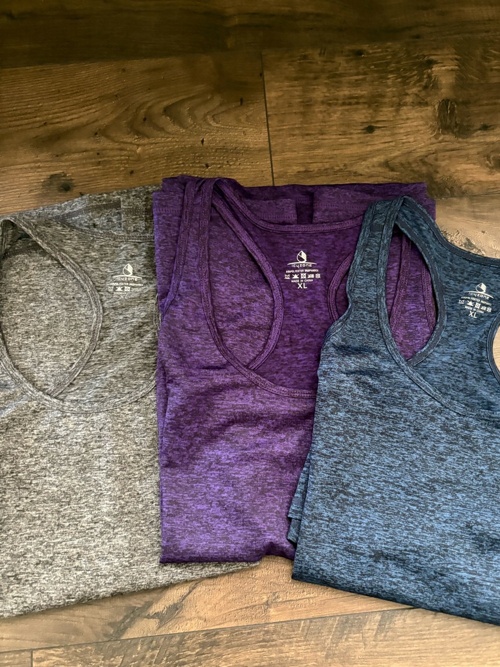 Women’s Icy Tech Heathered Tank Tops Trio - Gray, Purple, Blue
